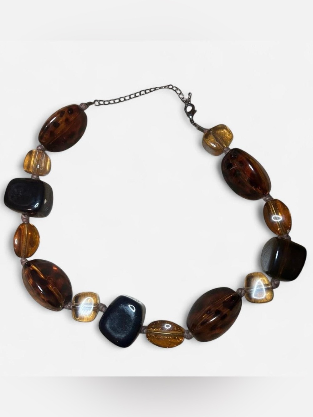 Chunky Earthy Tone Bead Necklace